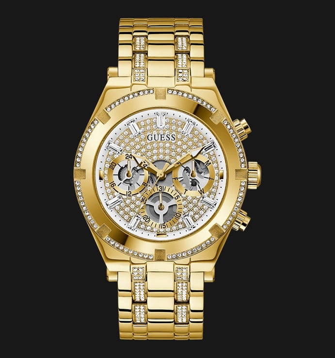  Shop Authentic Guess Continental Diamonds Gold Dial Gold Steel Strap Watch for Men - GW0261G2 - Luxxuri