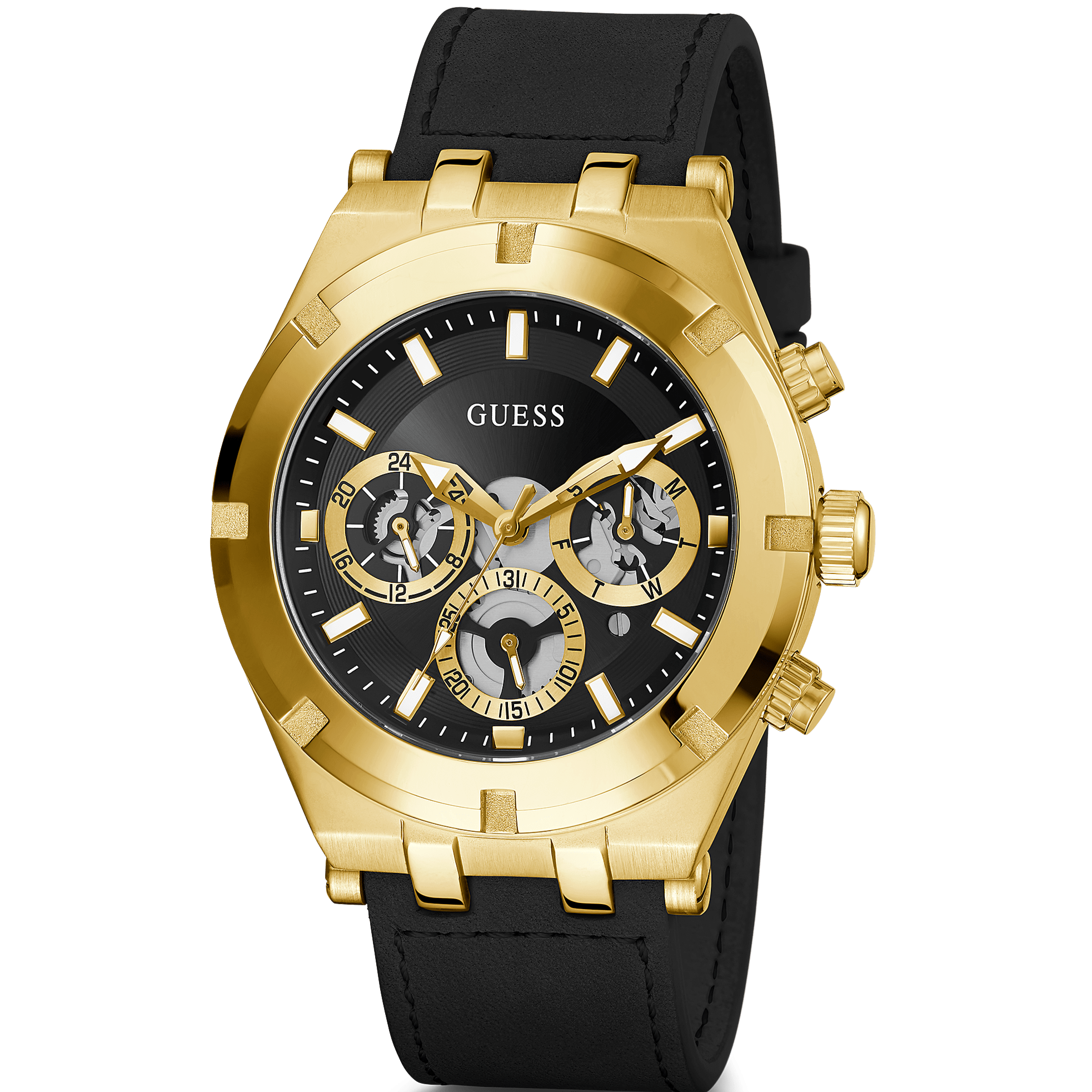  Shop Authentic Guess Continental Black Dial Black Rubber Strap Watch for Men - GW0262G2 - Luxxuri