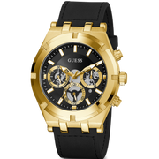  Shop Authentic Guess Continental Black Dial Black Rubber Strap Watch for Men - GW0262G2 - Luxxuri