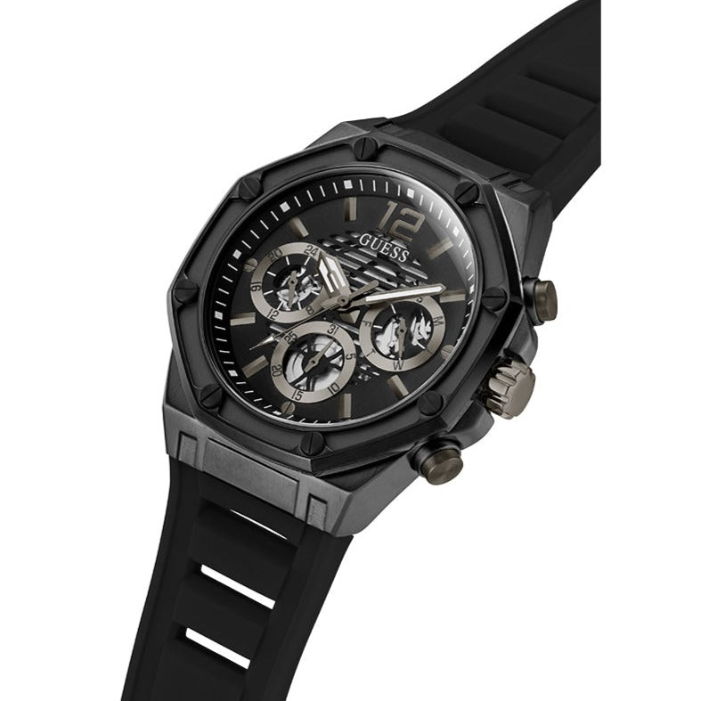  Shop Authentic Guess Momentum Black Dial Black Rubber Strap Watch for Men - GW0263G4 - Luxxuri