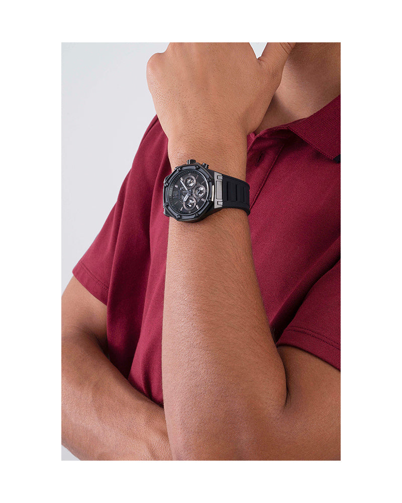  Shop Authentic Guess Momentum Black Dial Black Rubber Strap Watch for Men - GW0263G4 - Luxxuri