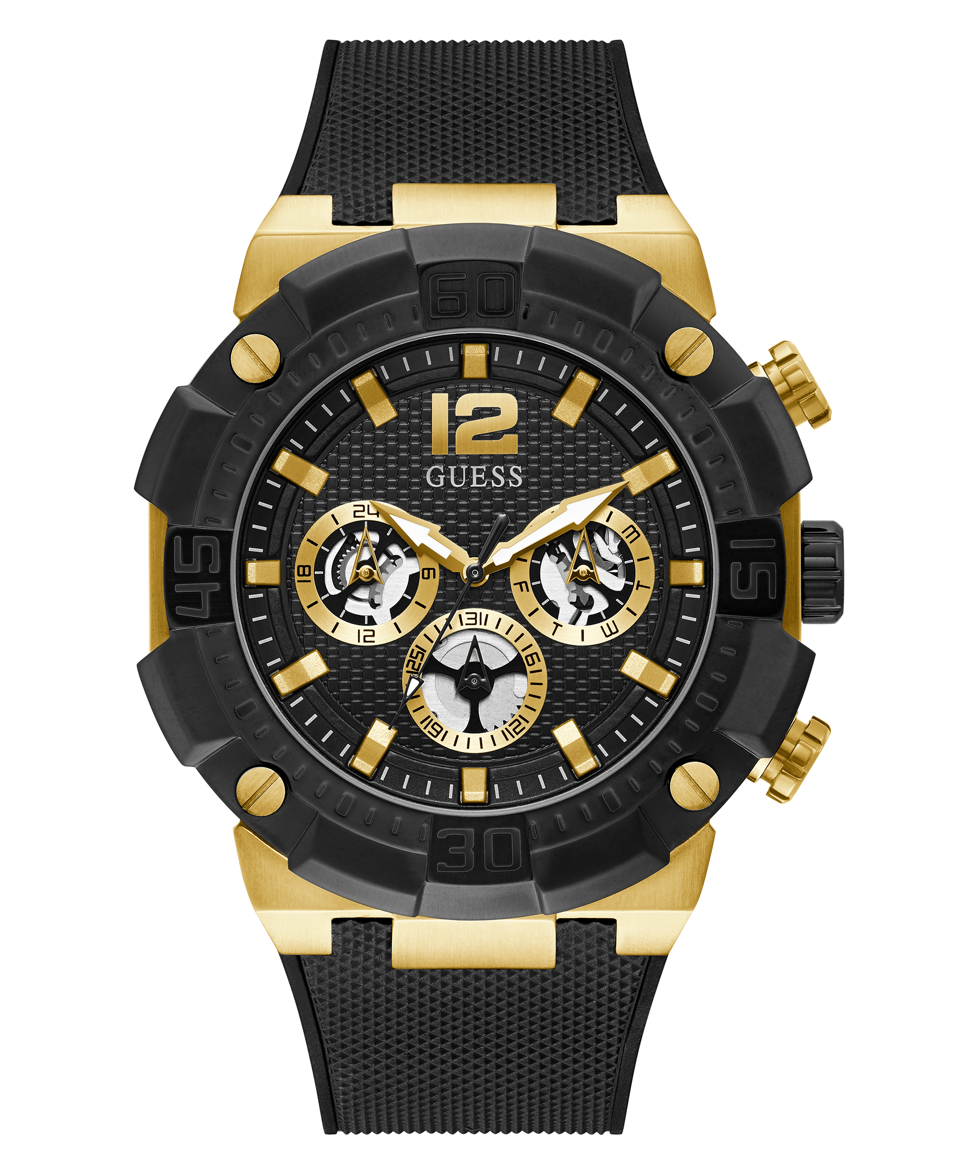  Shop Authentic Guess Navigator Chronograph Black Dial Black Rubber Strap Watch for Men - GW0264G3 - Luxxuri