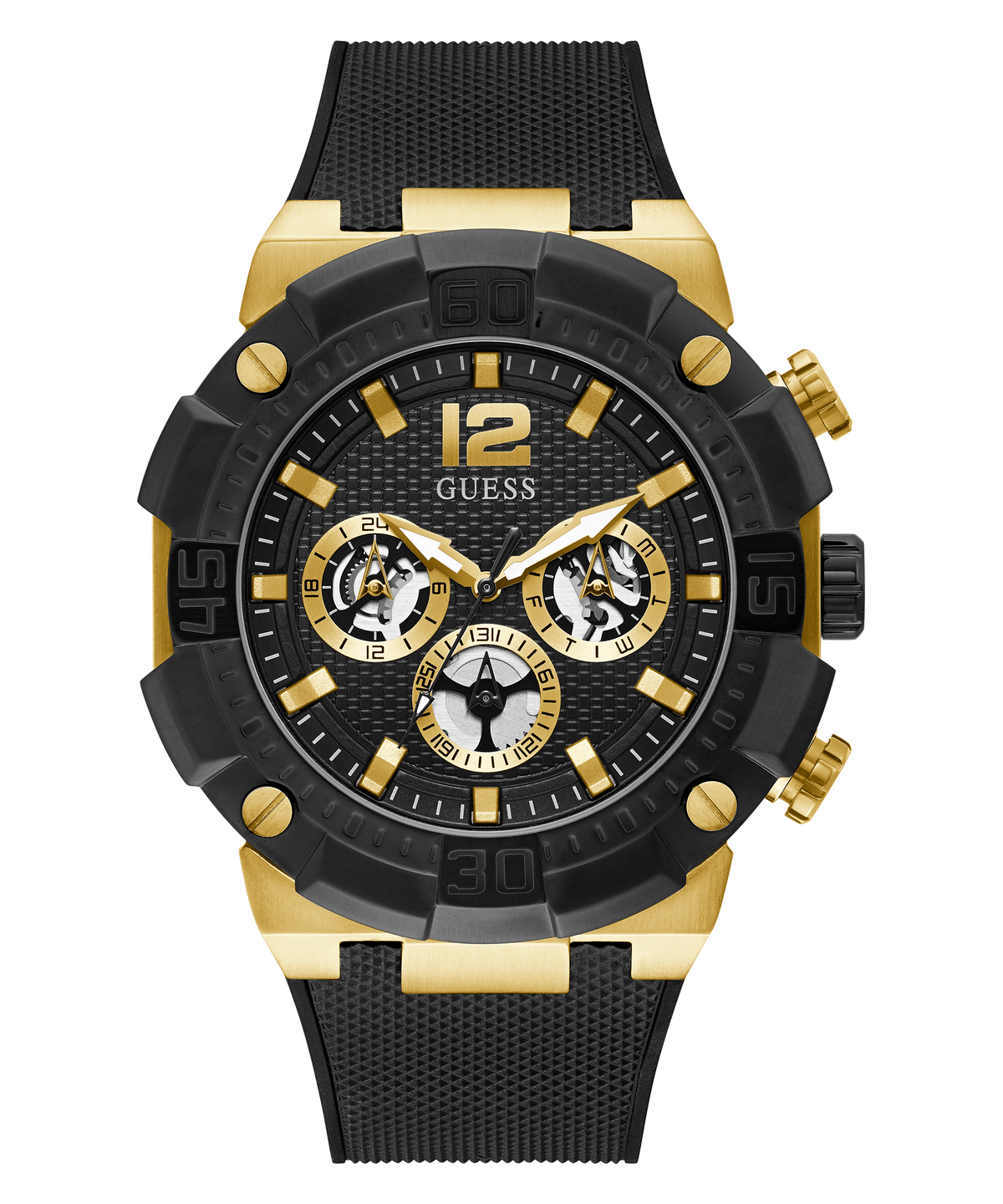  Shop Authentic Guess Navigator Chronograph Black Dial Black Rubber Strap Watch for Men - GW0264G3 - Luxxuri