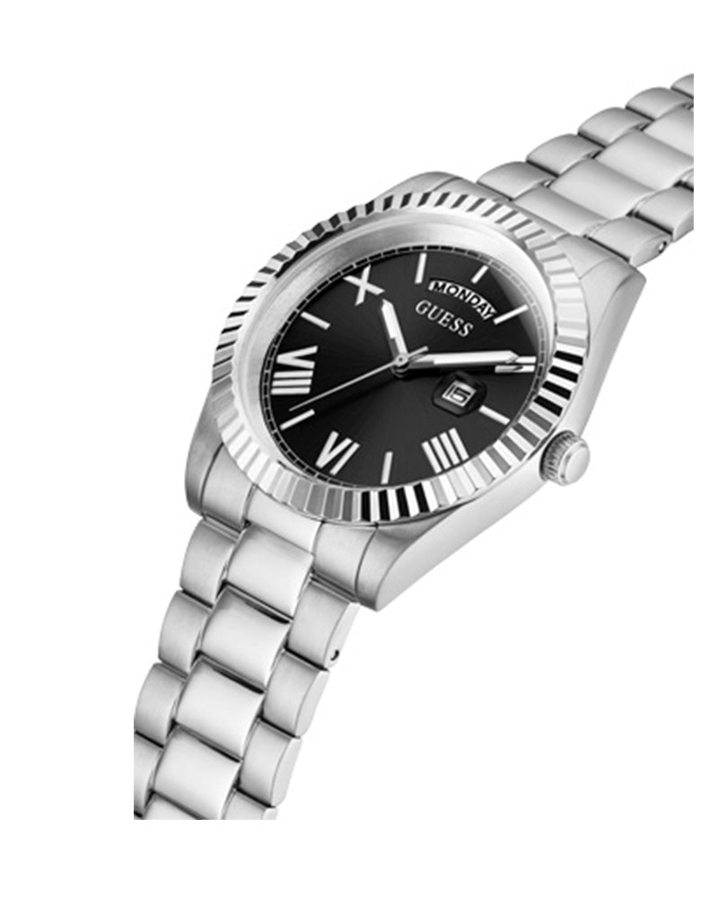  Shop Authentic Guess Connoisseur Black Dial Silver Steel Strap Watch for Men - GW0265G1 - Luxxuri