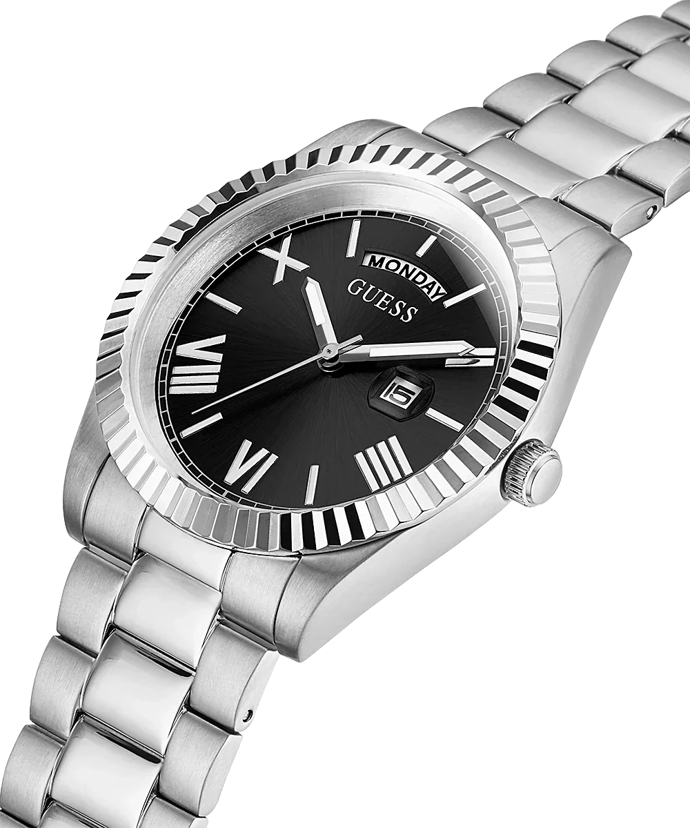  Shop Authentic Guess Connoisseur Black Dial Silver Steel Strap Watch for Men - GW0265G1 - Luxxuri