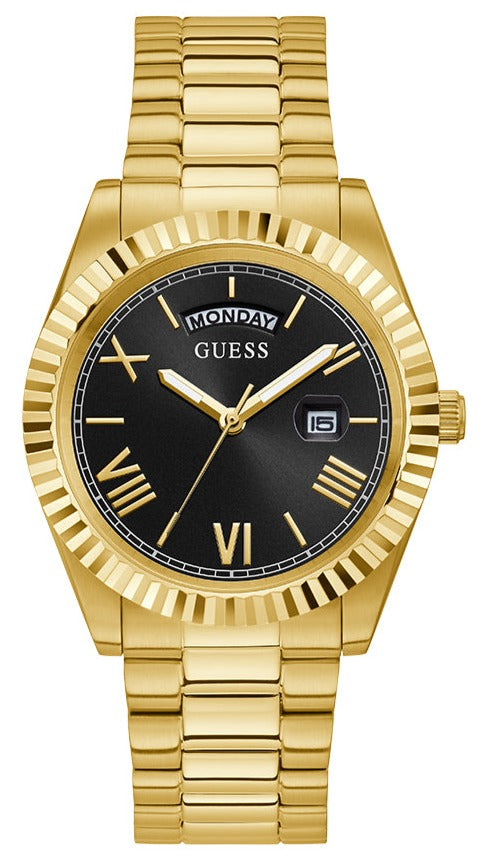  Shop Authentic Guess Connoisseur Black Dial Gold Steel Strap Watch for Men - GW0265G3 - Luxxuri