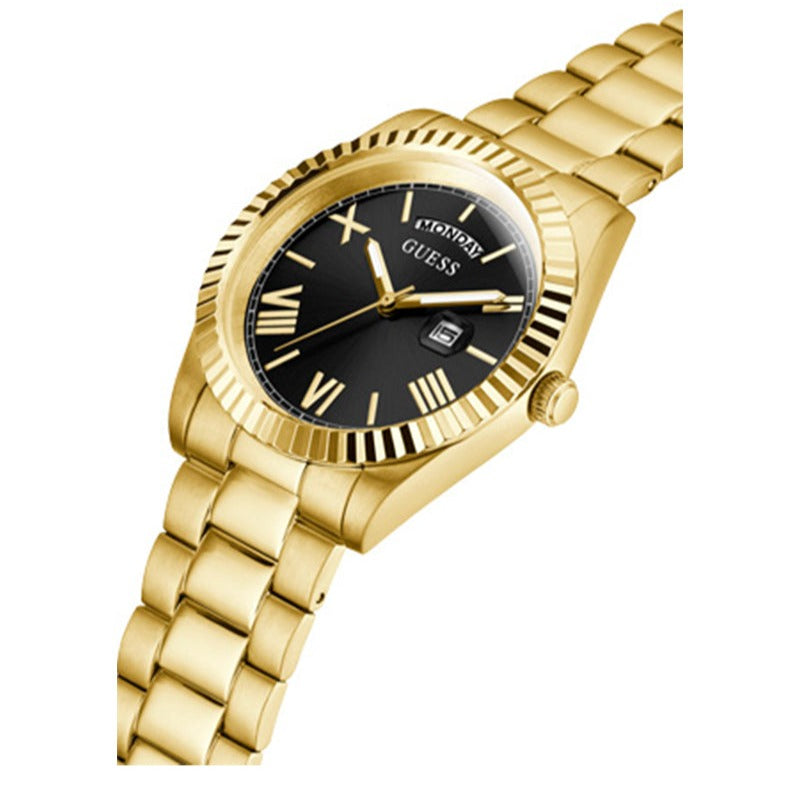  Shop Authentic Guess Connoisseur Black Dial Gold Steel Strap Watch for Men - GW0265G3 - Luxxuri