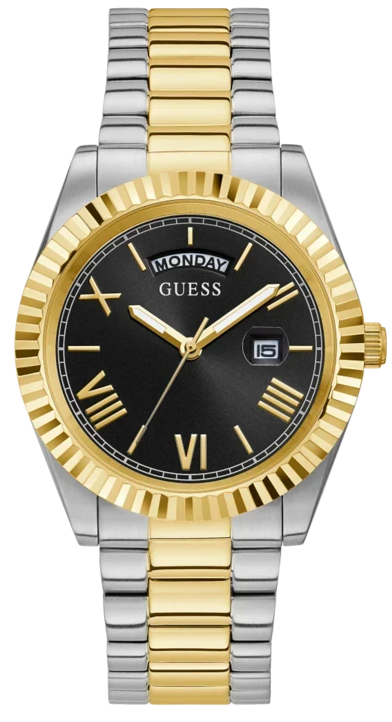  Shop Authentic Guess Connoisseur Black Dial Two Tone Steel Strap Watch for Men - GW0265G5 - Luxxuri