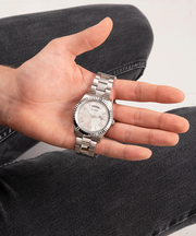  Shop Authentic Guess Connoisseur Silver Dial Silver Steel Strap Watch for Men - GW0265G6 - Luxxuri
