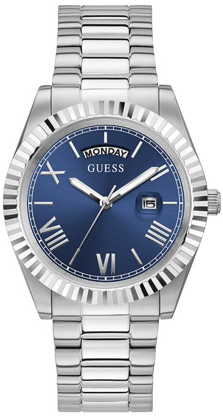  Shop Authentic Guess Connoisseur Blue Dial Silver Steel Strap Watch for Men - GW0265G7 - Luxxuri