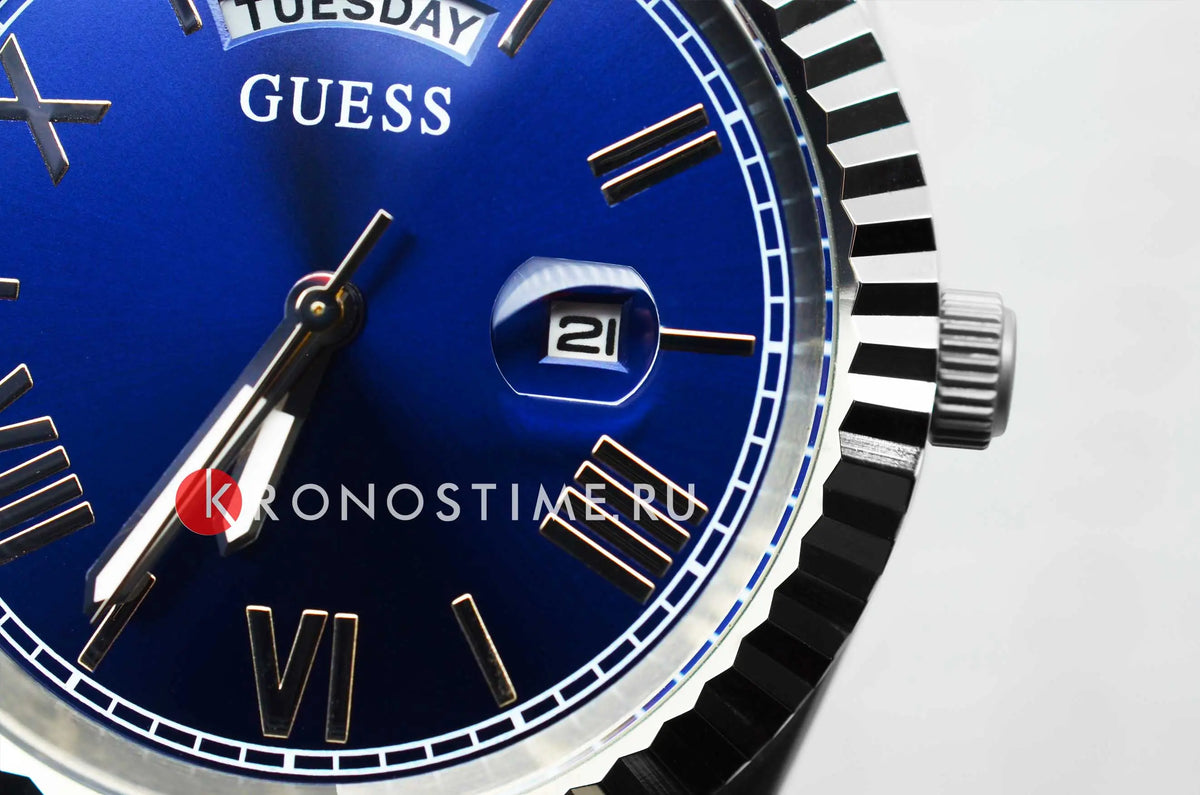  Shop Authentic Guess Connoisseur Blue Dial Silver Steel Strap Watch for Men - GW0265G7 - Luxxuri