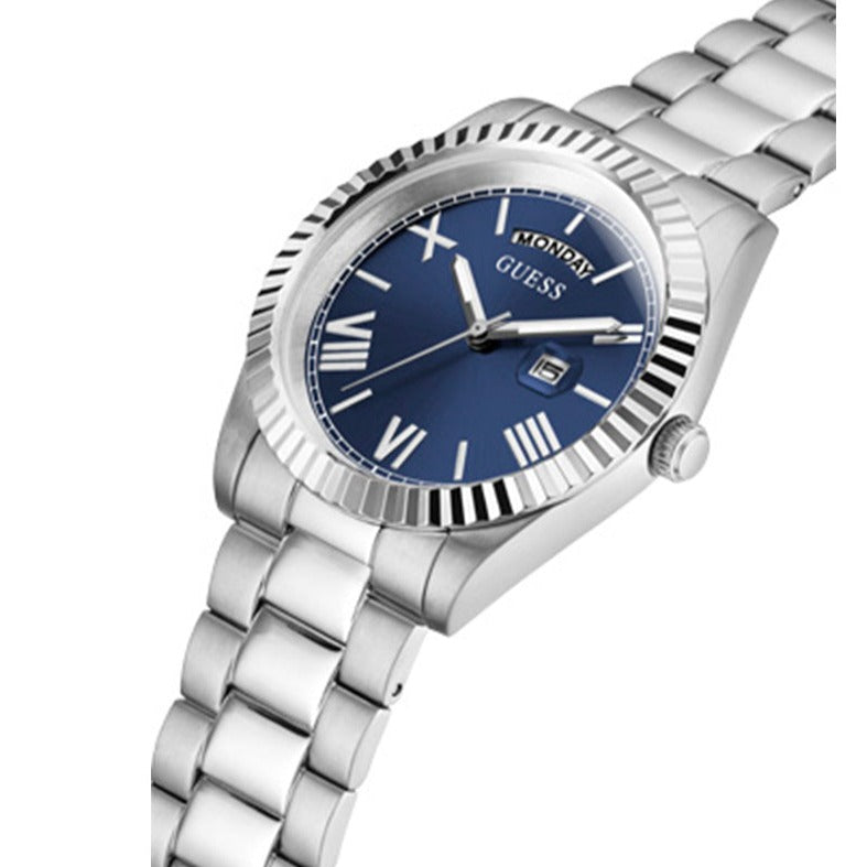  Shop Authentic Guess Connoisseur Blue Dial Silver Steel Strap Watch for Men - GW0265G7 - Luxxuri