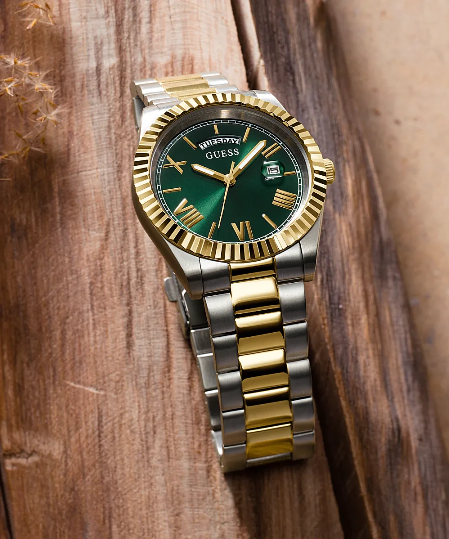  Shop Authentic Guess Connoisseur Green Dial Two Tone Steel Strap Watch for Men - GW0265G8 - Luxxuri