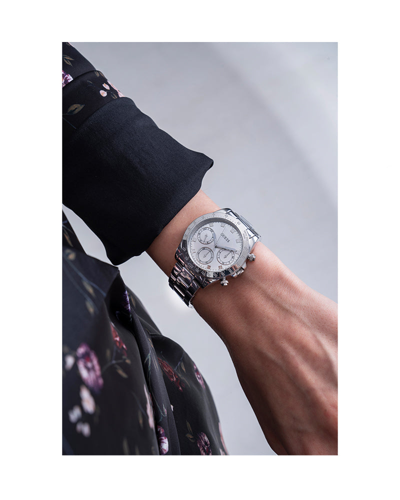  Shop Authentic Guess Eclipse Multi Function Silver Dial Silver Steel Strap Watch for Women - GW0314L1 - Luxxuri