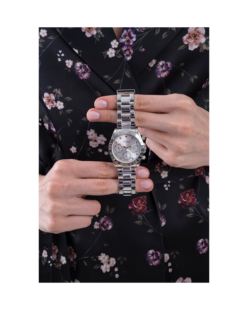  Shop Authentic Guess Eclipse Multi Function Silver Dial Silver Steel Strap Watch for Women - GW0314L1 - Luxxuri