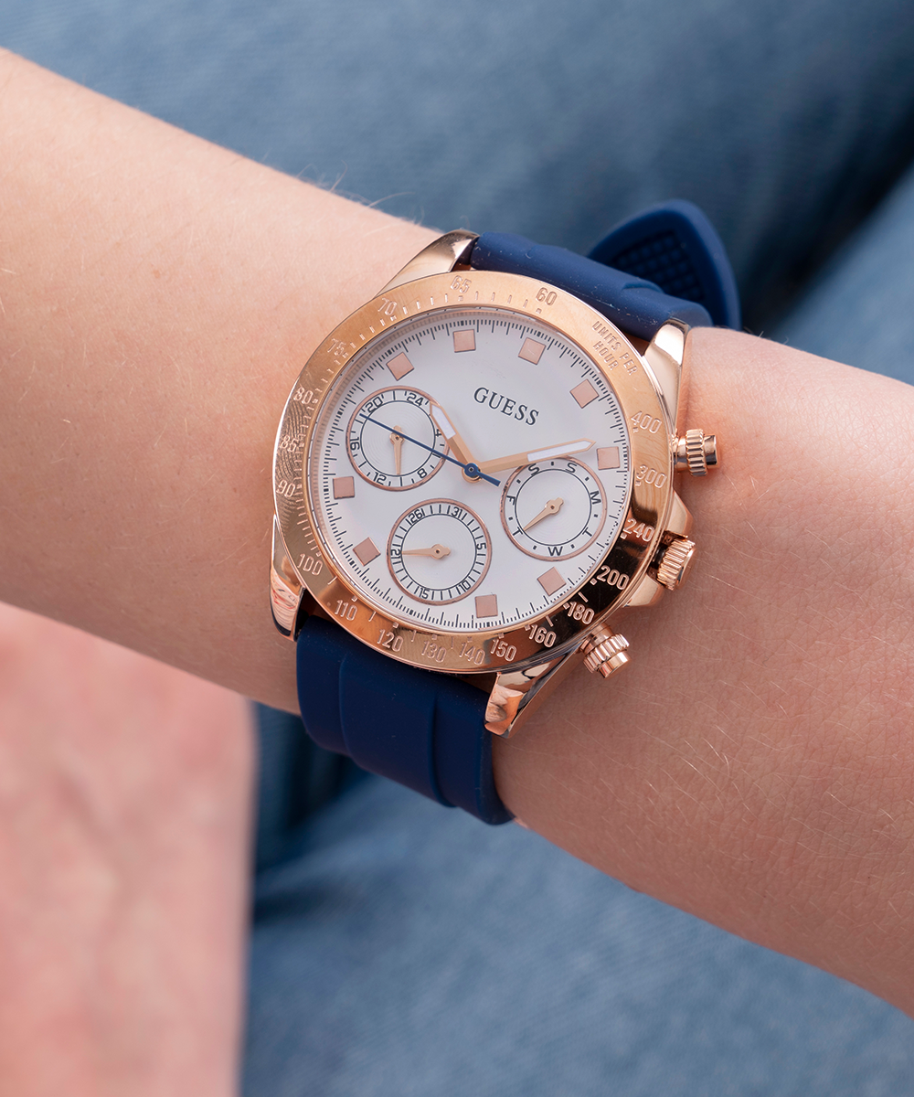  Shop Authentic Guess Eclipse White Dial Blue Rubber Strap Watch for Women - GW0315L2 - Luxxuri