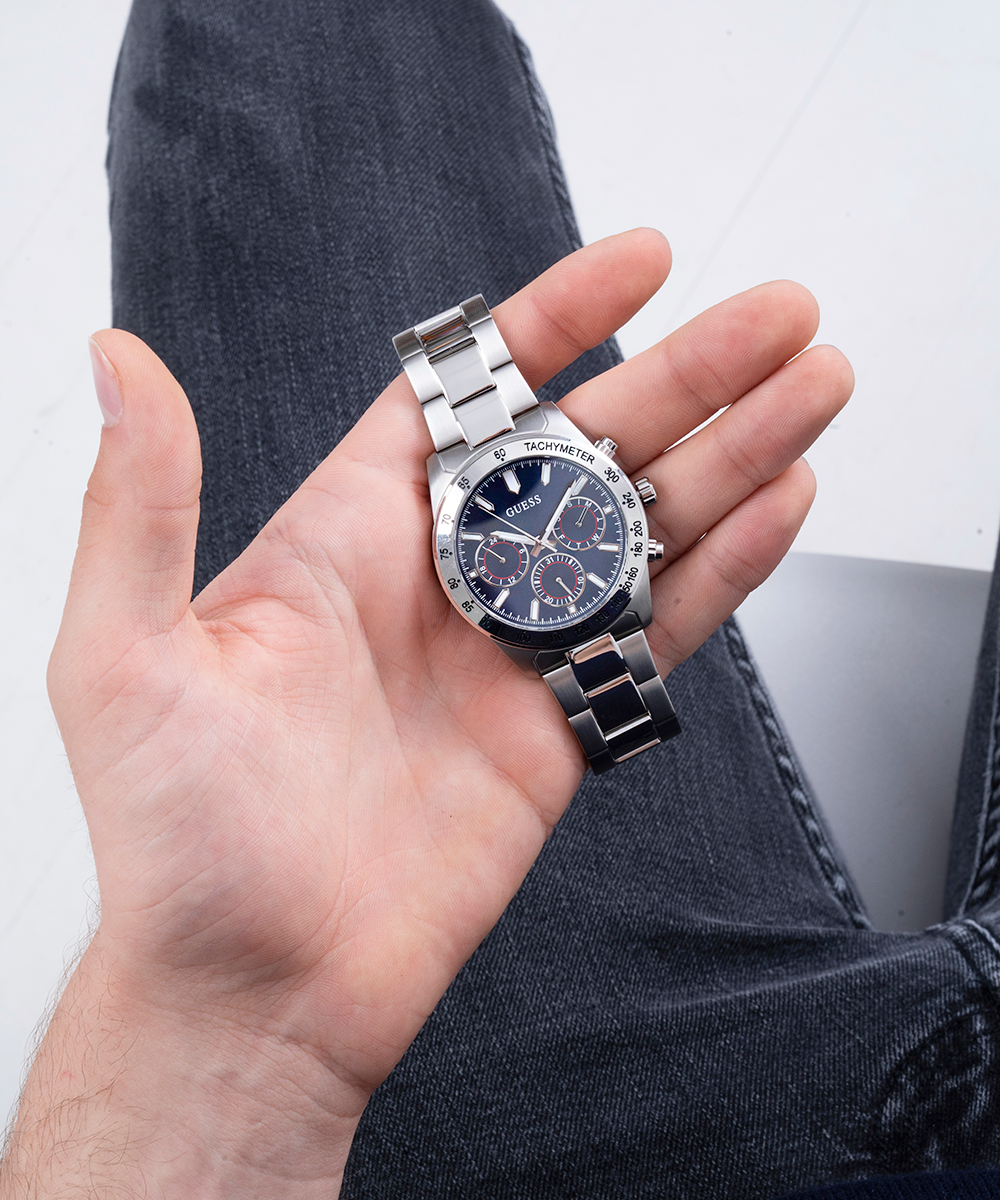  Shop Authentic Guess Altitude Chronograph Blue Dial Silver Steel Strap Watch for Men - GW0329G1 - Luxxuri