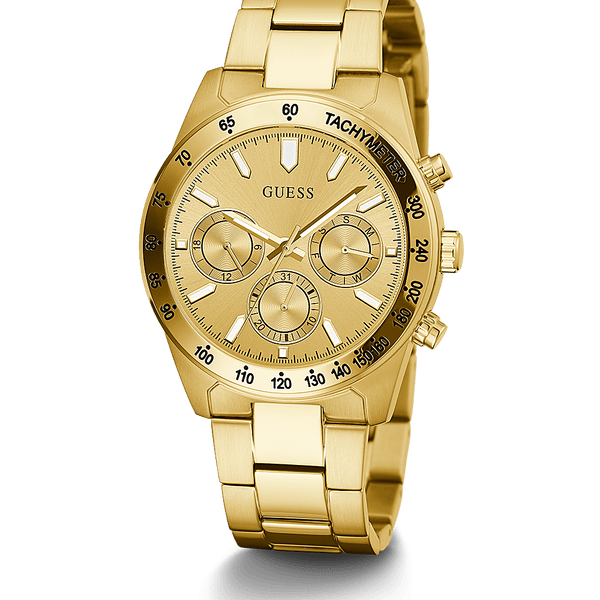  Shop Authentic Guess Analog Chronograph Gold Dial Gold Steel Strap Watch for Men - GW0329G3 - Luxxuri