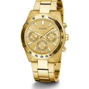  Shop Authentic Guess Analog Chronograph Gold Dial Gold Steel Strap Watch for Men - GW0329G3 - Luxxuri