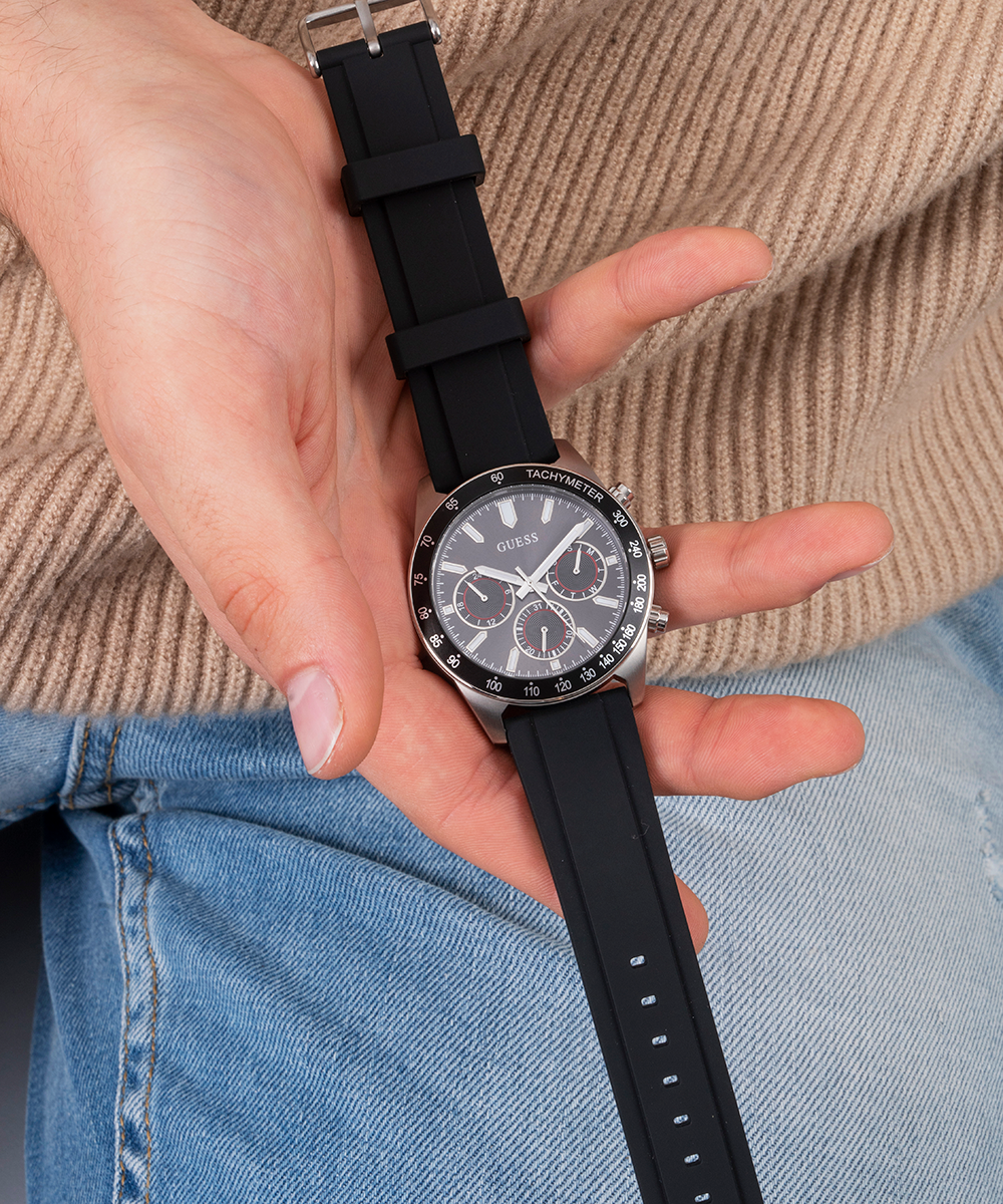  Shop Authentic Guess Altitude Chronograph Black Dial Black Rubber Strap Watch for Men - GW0332G1 - Luxxuri