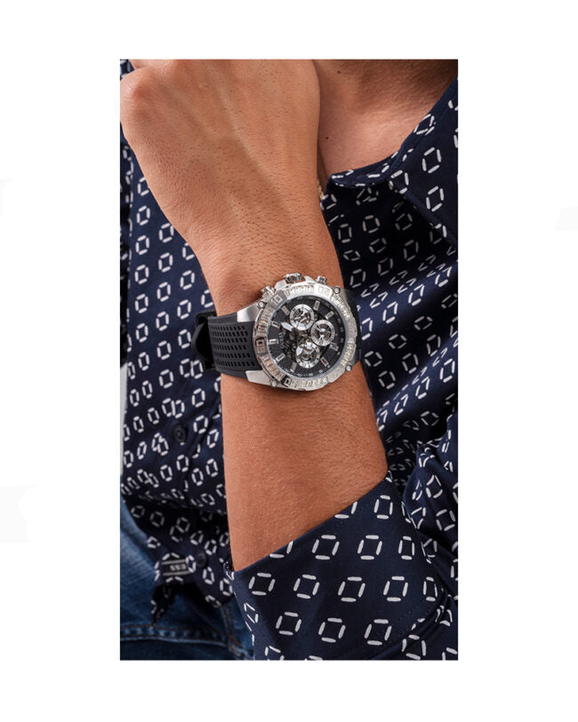  Shop Authentic Guess Trophy Multifunction Black Dial Black Rubber Strap Watch for Men - GW0333G1 - Luxxuri