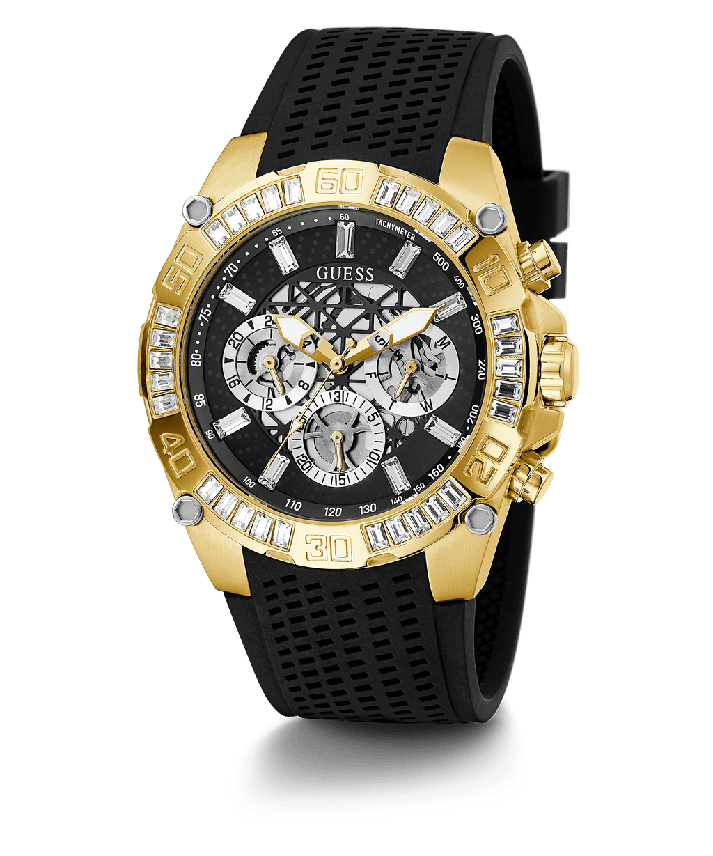  Shop Authentic Guess Trophy Multifunction Black Dial Black Rubber Strap Watch for Men - GW0333G2 - Luxxuri