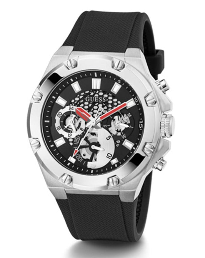  Shop Authentic Guess Third Grear Multi Function Black Dial Black Rubber Strap Watch for Men- GW0334G1 - Luxxuri