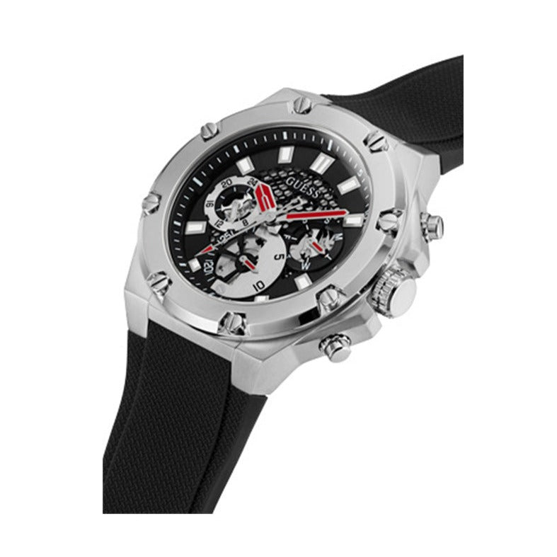  Shop Authentic Guess Third Grear Multi Function Black Dial Black Rubber Strap Watch for Men- GW0334G1 - Luxxuri