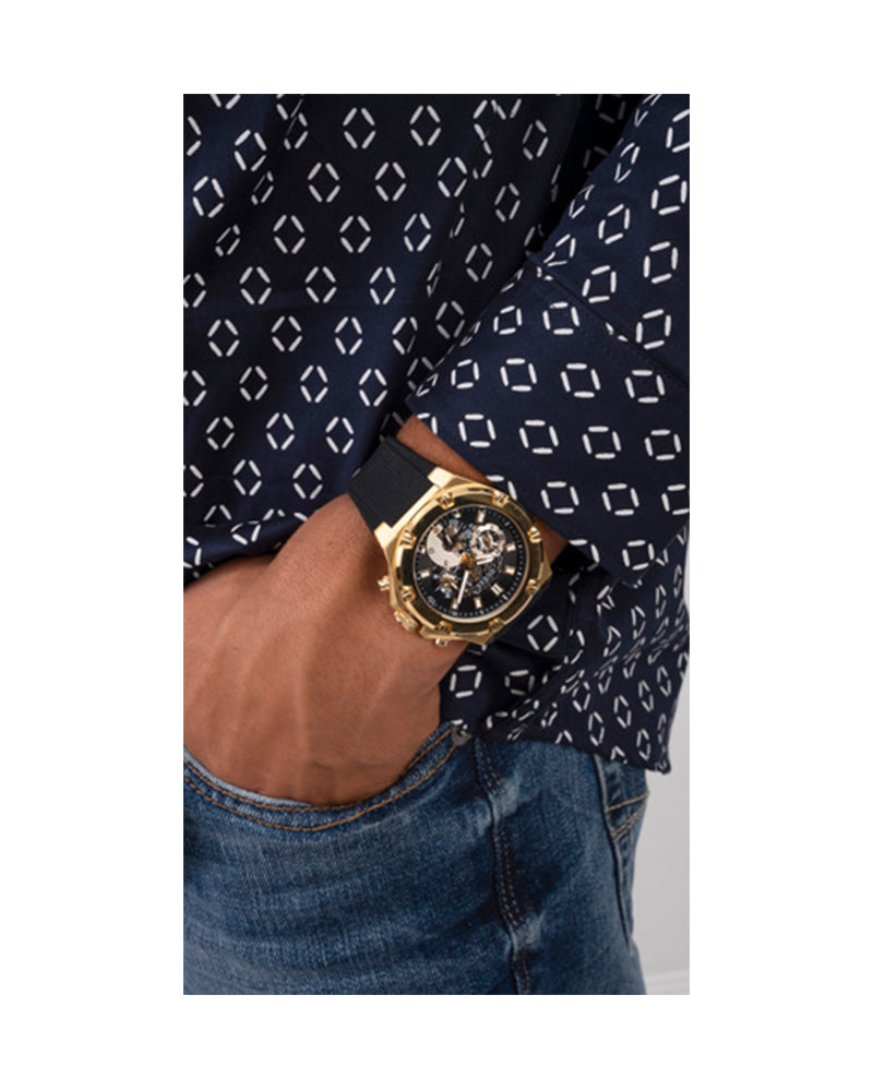  Shop Authentic Guess Third Gear Multifunction Black Dial Black Rubber Strap Watch for Men - GW0334G2 - Luxxuri