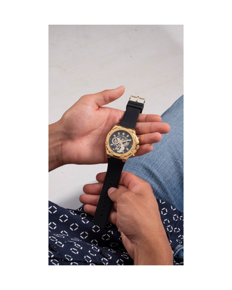  Shop Authentic Guess Third Gear Multifunction Black Dial Black Rubber Strap Watch for Men - GW0334G2 - Luxxuri