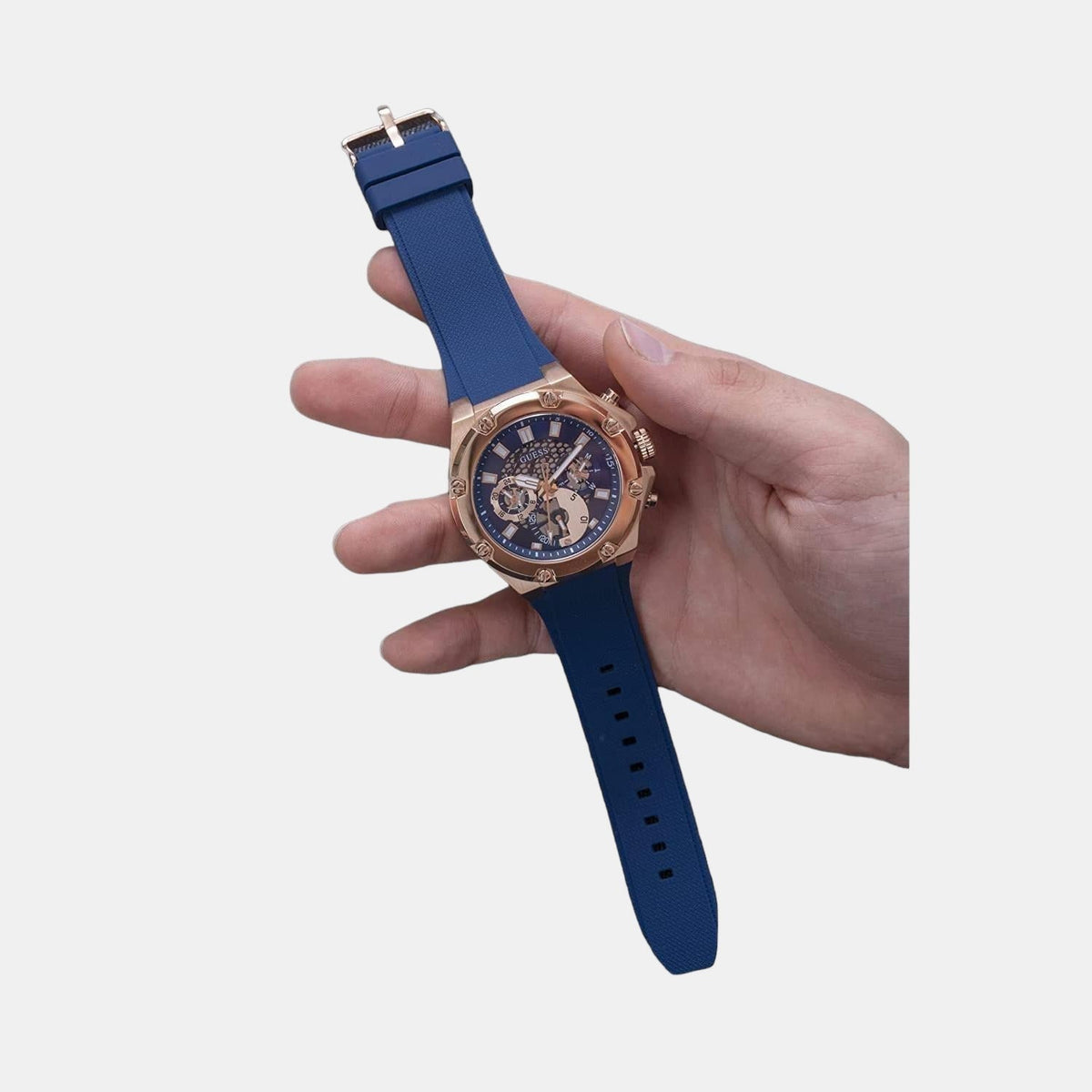  Shop Authentic Guess Third Gear Analog Blue Dial Blue Rubber Strap Watch for Men - GW0334G3 - Luxxuri