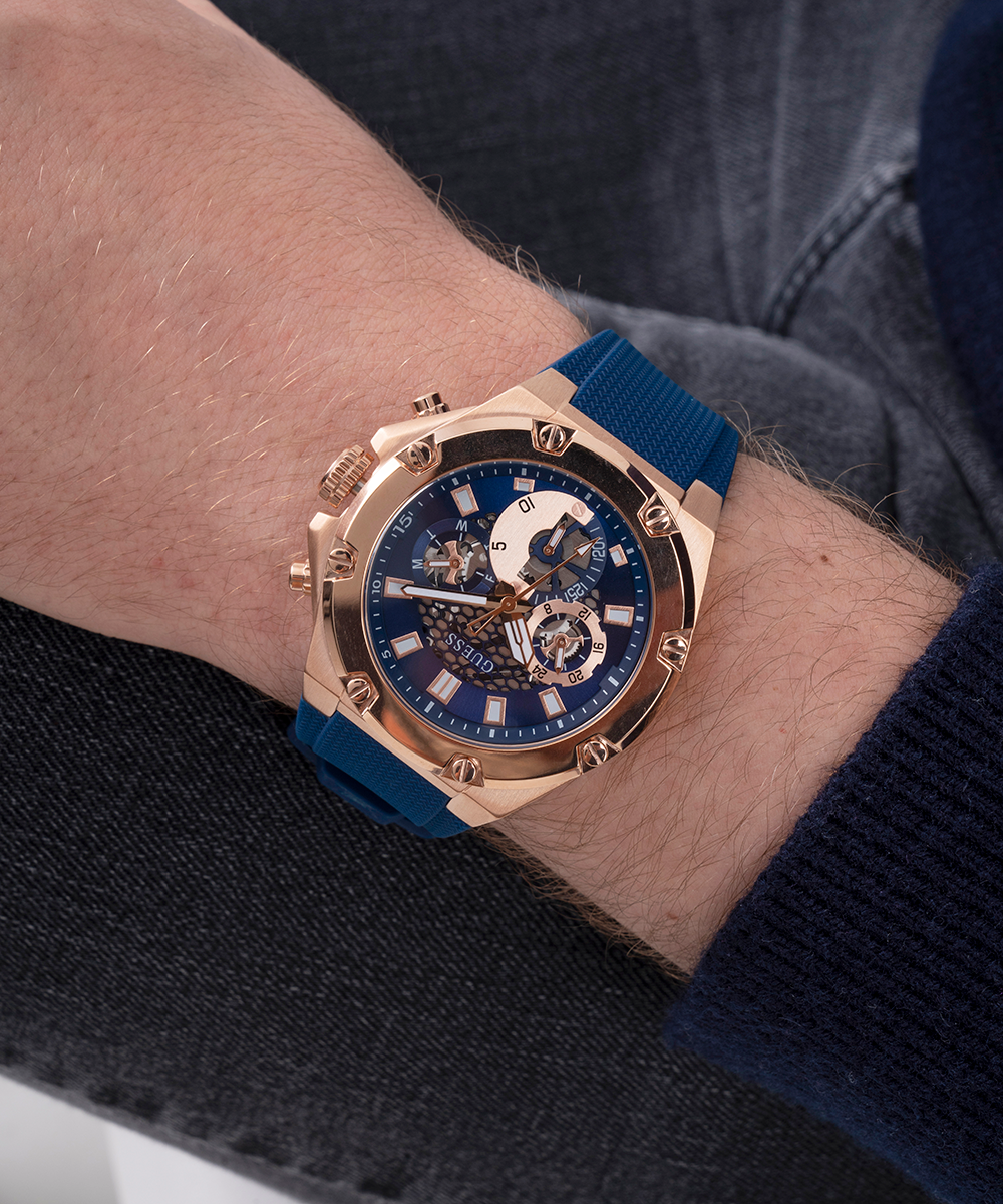  Shop Authentic Guess Third Gear Analog Blue Dial Blue Rubber Strap Watch for Men - GW0334G3 - Luxxuri