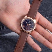  Shop Authentic Guess Connoisseur Blue Dial Brown Leather Strap Watch For Men - GW0353G2 - Luxxuri