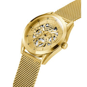  Shop Authentic Guess Tailor Multifunction Gold Dial Gold Mesh Bracelet Watch for Men - GW0368G2 - Luxxuri