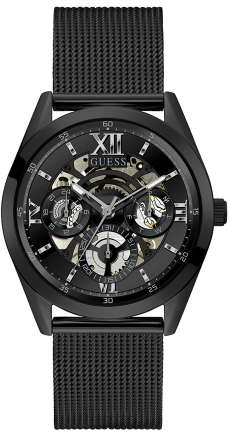  Shop Authentic Guess Analog Multifunction Black Dial Black Mesh Bracelet Watch for Men - GW0368G3 - Luxxuri