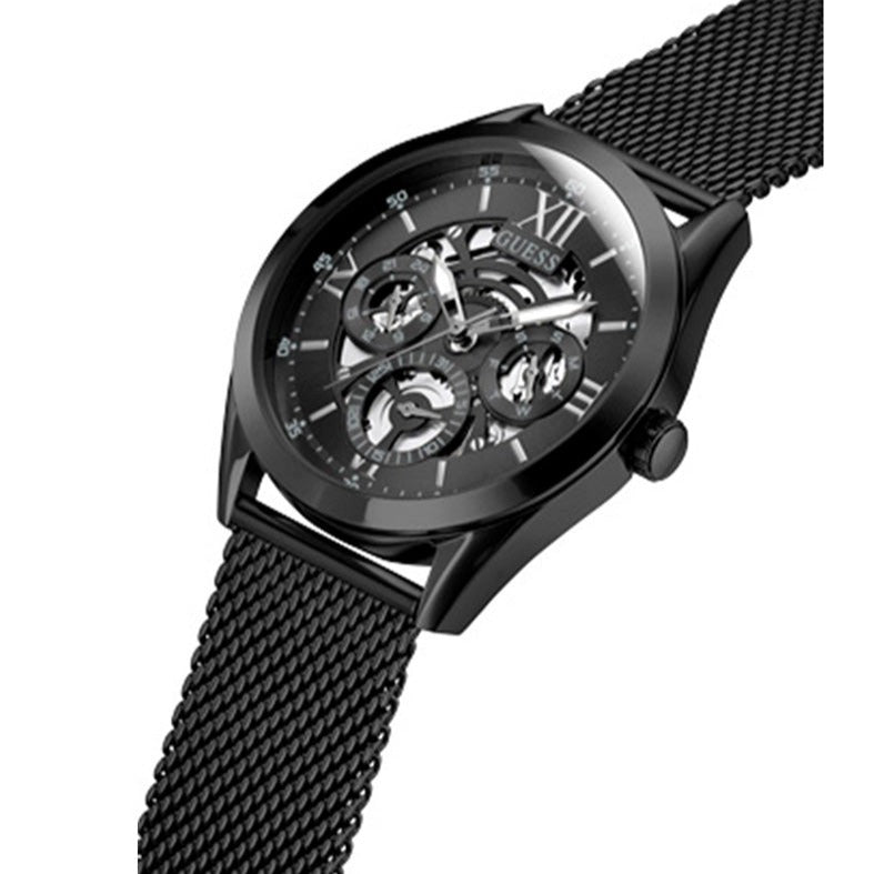  Shop Authentic Guess Analog Multifunction Black Dial Black Mesh Bracelet Watch for Men - GW0368G3 - Luxxuri