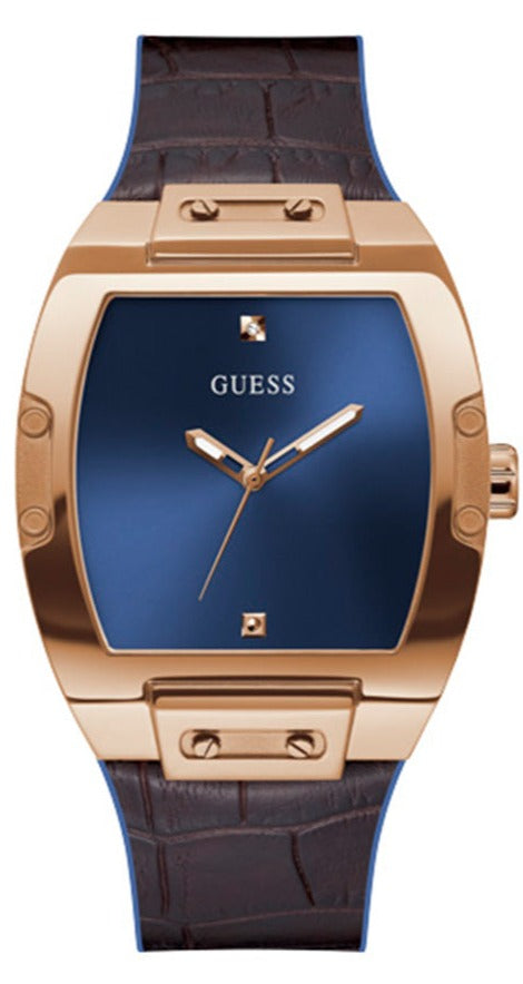  Shop Authentic Guess Phoenix Blue Dial Brown Leather Strap Watch for Men - GW0386G2 - Luxxuri