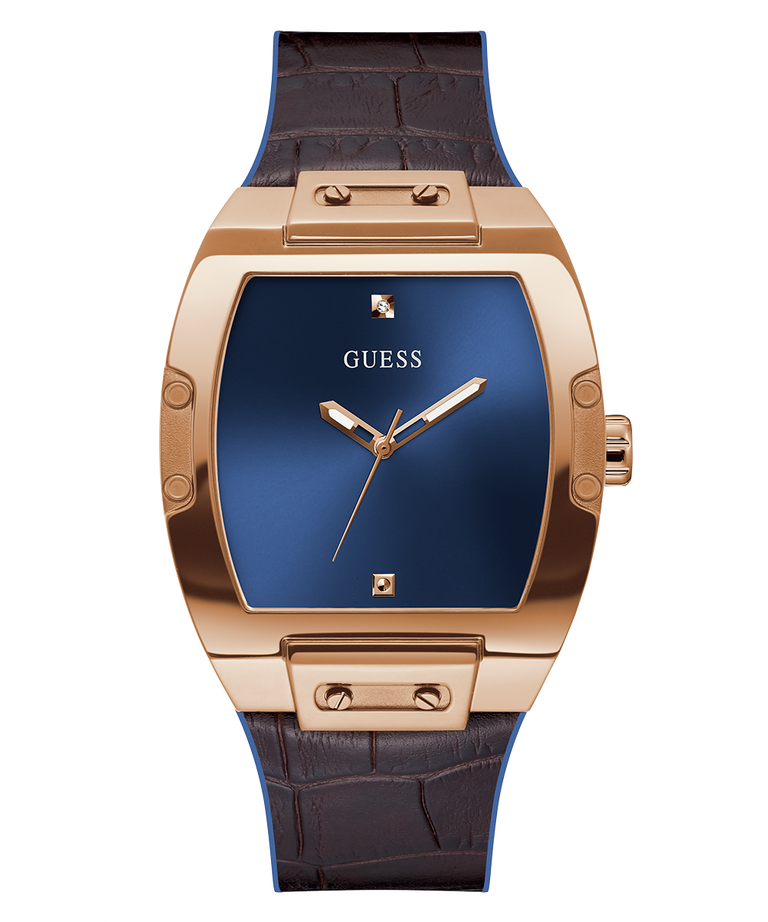  Shop Authentic Guess Phoenix Blue Dial Brown Leather Strap Watch for Men - GW0386G2 - Luxxuri