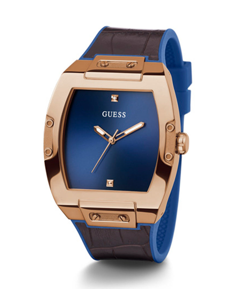  Shop Authentic Guess Phoenix Blue Dial Brown Leather Strap Watch for Men - GW0386G2 - Luxxuri