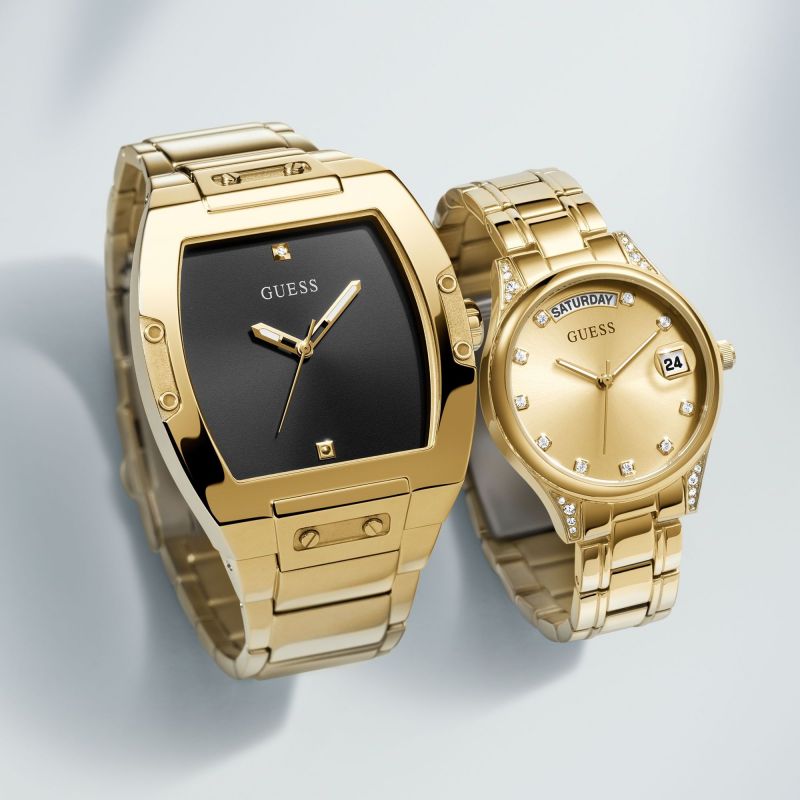  Shop Authentic Guess Phoenix Black Dial Gold Steel Strap Watch for Men - GW0387G2 - Luxxuri