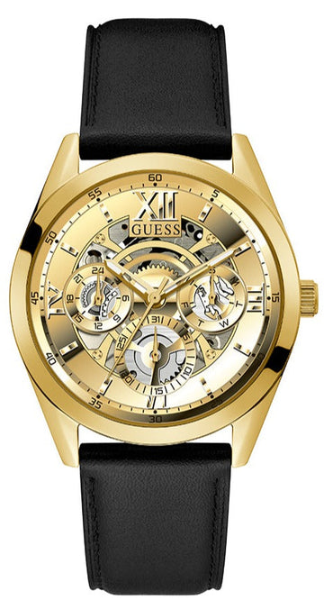  Shop Authentic Guess Tailor Gold Dial Black Leather Strap Watch for Men - GW0389G2 - Luxxuri