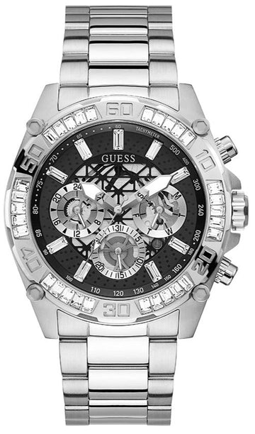  Shop Authentic Guess Trophy Chronograph Diamonds Black Dial Silver Steel Strap Watch for Men - GW0390G1 - Luxxuri