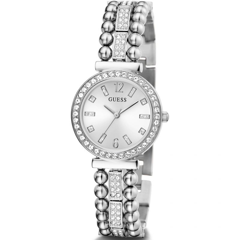  Shop Authentic Guess Gala Diamonds Silver Dial Silver Steel Strap Watch for Women - GW0401L1 - Luxxuri