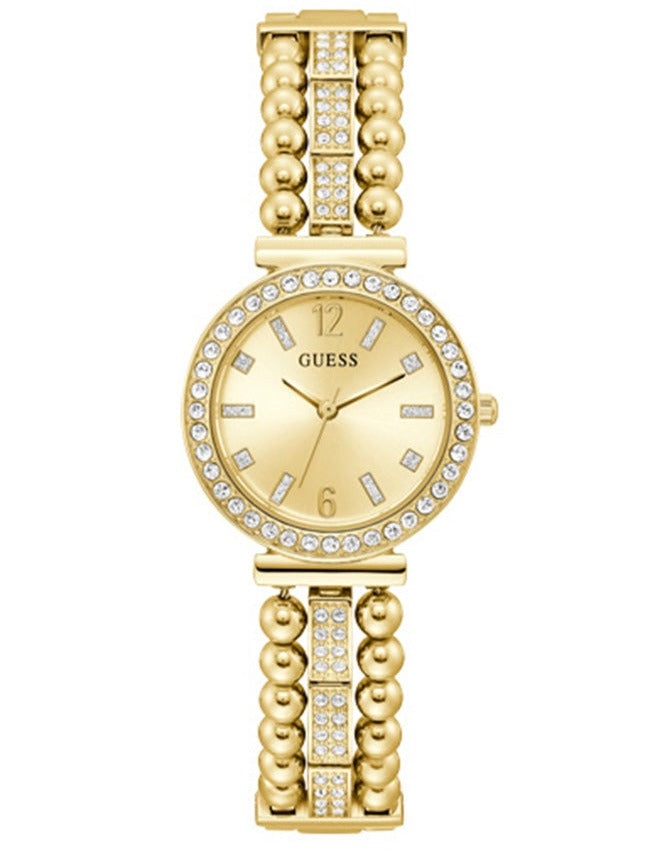  Shop Authentic Guess Gala Diamonds Gold Dial Gold Steel Strap Watch for Women - GW0401L2 - Luxxuri
