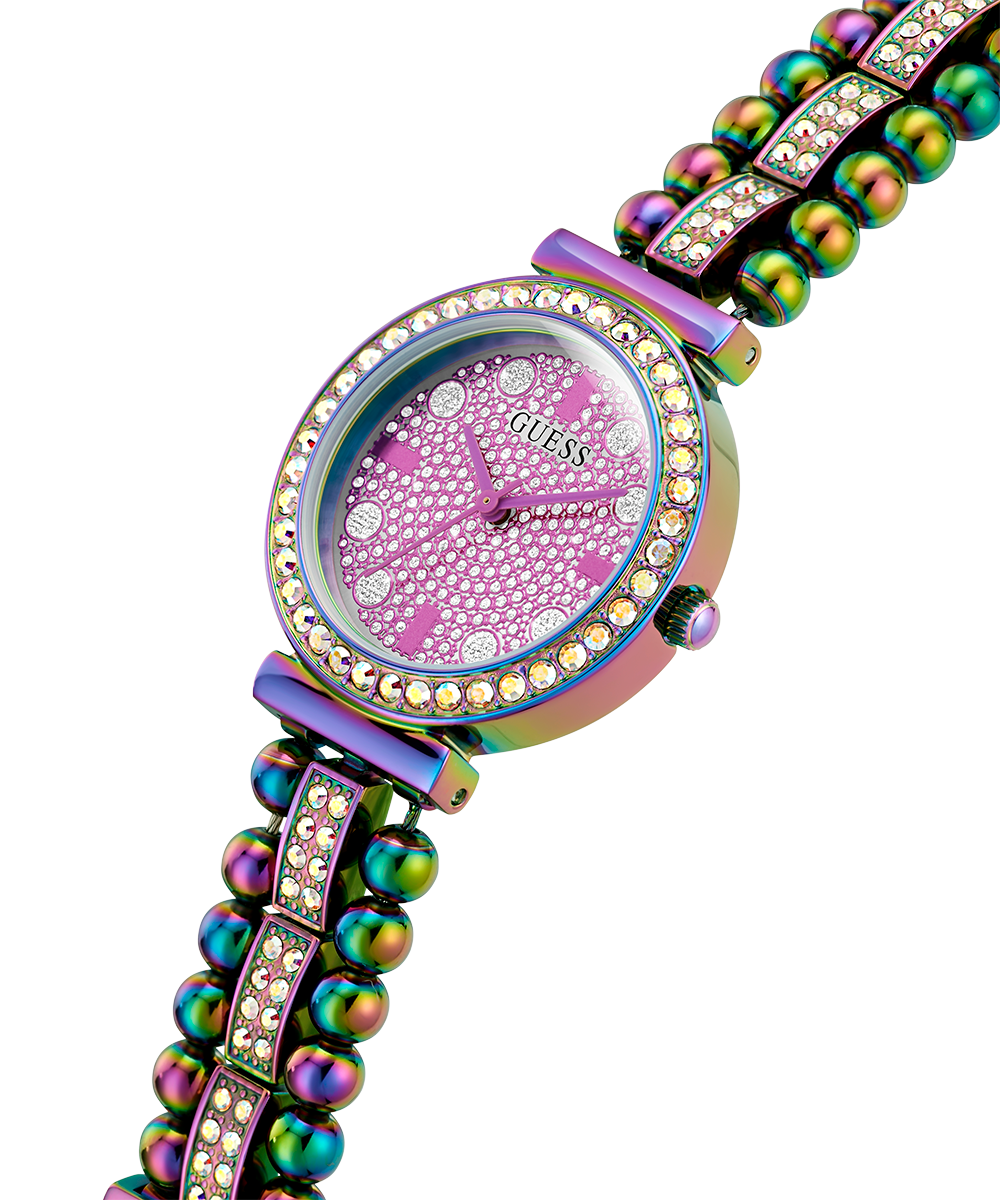  Shop Authentic Guess Intricate Iridescent Crystals Purple Dial Purple Steel Strap Watch for Women - GW0401L4 - Luxxuri