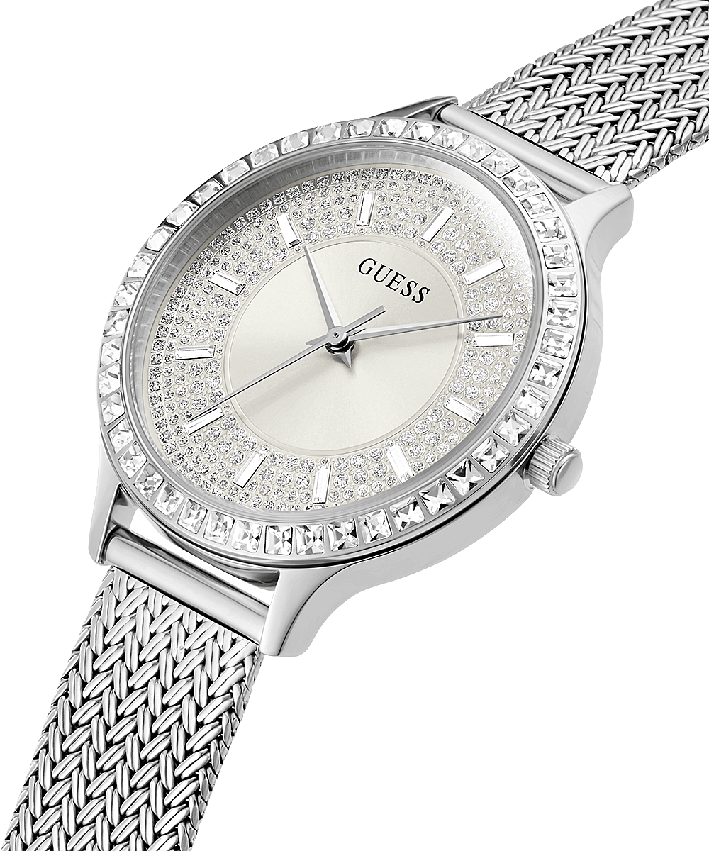  Shop Authentic Guess Quartz Silver Dial Willow Stainless Steel Mesh Bracelet Watch For Women - W0836L2 - Luxxuri