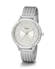  Shop Authentic Guess Soiree Diamonds Silver Dial Silver Mesh Bracelet Watch for Women - GW0402L1 - Luxxuri