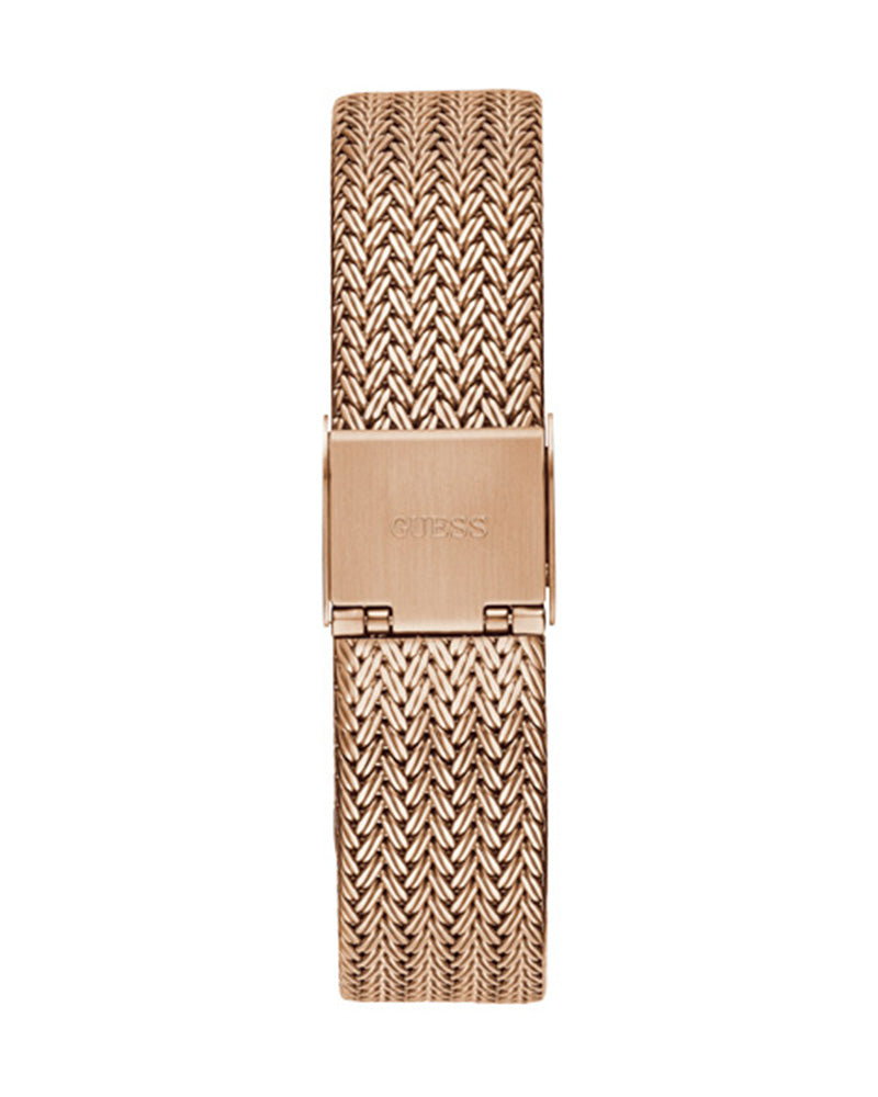  Shop Authentic Guess Soiree Diamonds Rose Gold Dial Rose Gold Mesh Bracelet Watch for Women - GW0402L3 - Luxxuri