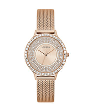  Shop Authentic Guess Soiree Diamonds Rose Gold Dial Rose Gold Mesh Bracelet Watch for Women - GW0402L3 - Luxxuri
