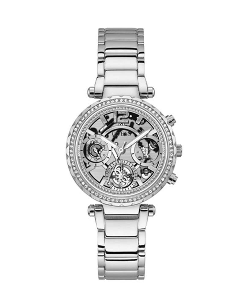  Shop Authentic Guess Solstice Diamonds Silver Dial Silver Steel Strap Watch for Women - GW0403L1 - Luxxuri